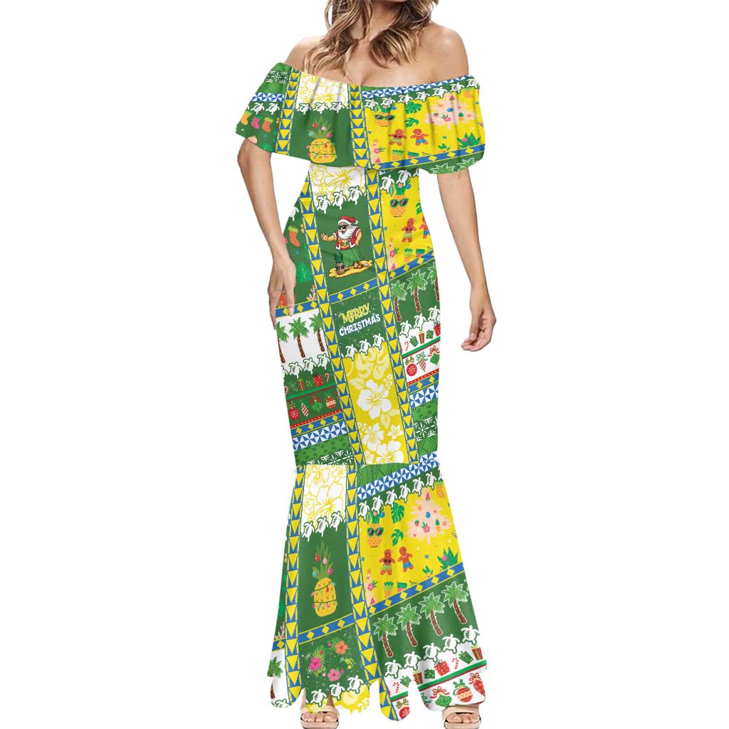 Pitcairn Islands Christmas Mermaid Dress Festive Beach Vibes LT05 - Polynesian Pride