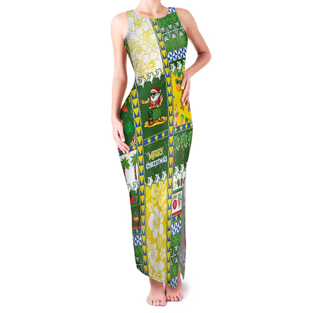 Pitcairn Islands Christmas Tank Maxi Dress Festive Beach Vibes LT05 Women Colorful - Polynesian Pride