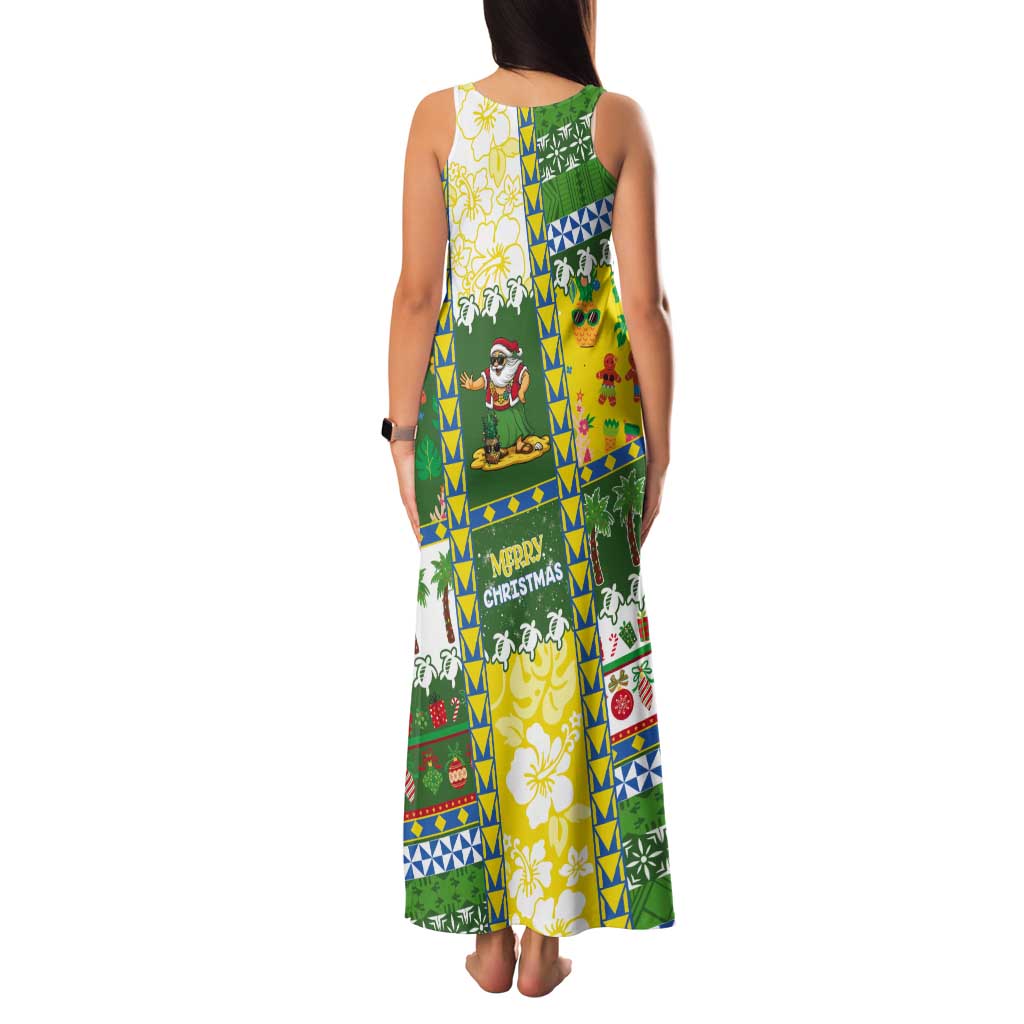 Pitcairn Islands Christmas Tank Maxi Dress Festive Beach Vibes LT05 - Polynesian Pride