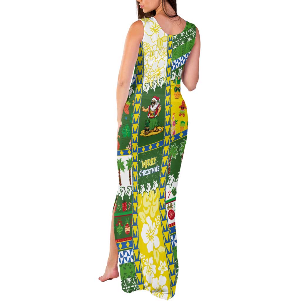 Pitcairn Islands Christmas Tank Maxi Dress Festive Beach Vibes LT05 - Polynesian Pride