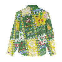 Pitcairn Islands Christmas Women Casual Shirt Festive Beach Vibes - Polynesian Pride
