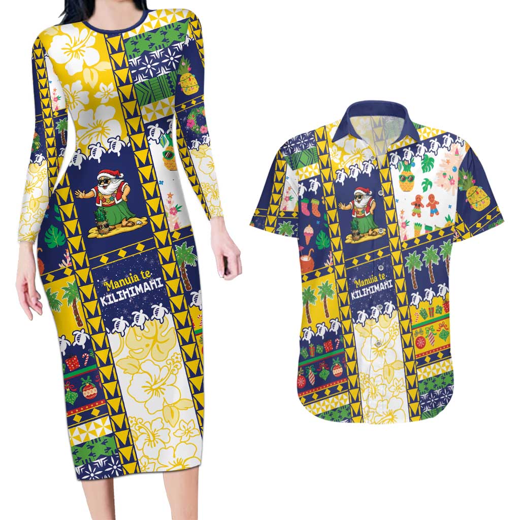 Tokelau Christmas Couples Matching Long Sleeve Bodycon Dress and Hawaiian Shirt Festive Beach Vibes LT05 Colorful - Polynesian Pride