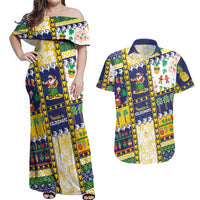 Tokelau Christmas Couples Matching Off Shoulder Maxi Dress and Hawaiian Shirt Festive Beach Vibes LT05 Colorful - Polynesian Pride