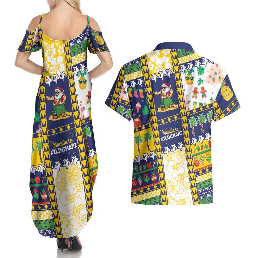 Tokelau Christmas Couples Matching Summer Maxi Dress and Hawaiian Shirt Festive Beach Vibes LT05 - Polynesian Pride