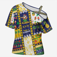 Tokelau Christmas Cross Shoulder Shirt Festive Beach Vibes LT05 Female Colorful - Polynesian Pride