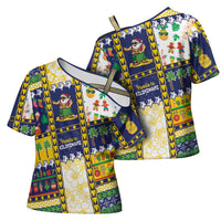 Tokelau Christmas Cross Shoulder Shirt Festive Beach Vibes LT05 - Polynesian Pride