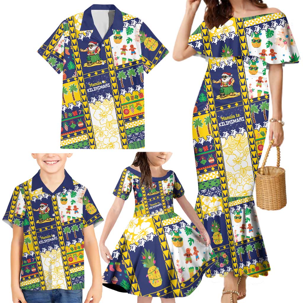 Tokelau Christmas Family Matching Mermaid Dress and Hawaiian Shirt Festive Beach Vibes LT05 - Polynesian Pride