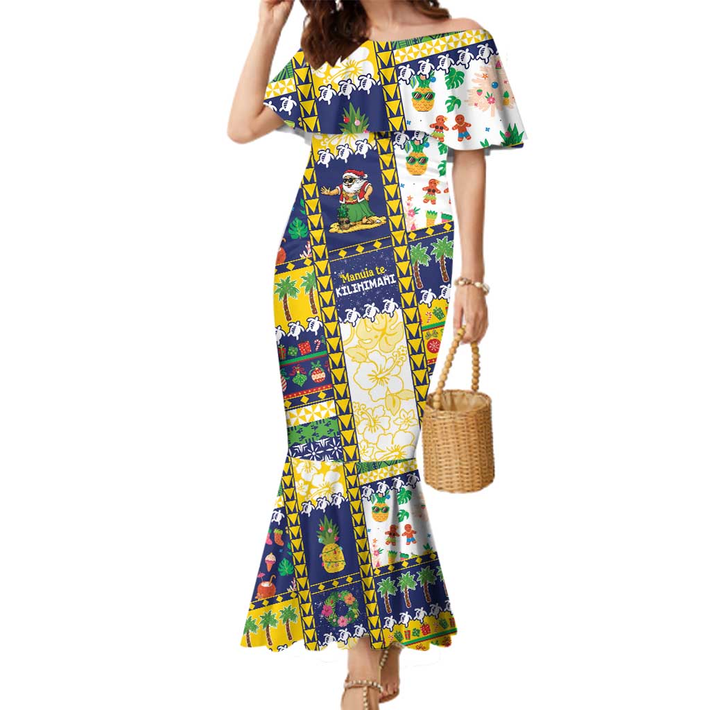 Tokelau Christmas Family Matching Mermaid Dress and Hawaiian Shirt Festive Beach Vibes LT05 Mom's Dress Colorful - Polynesian Pride