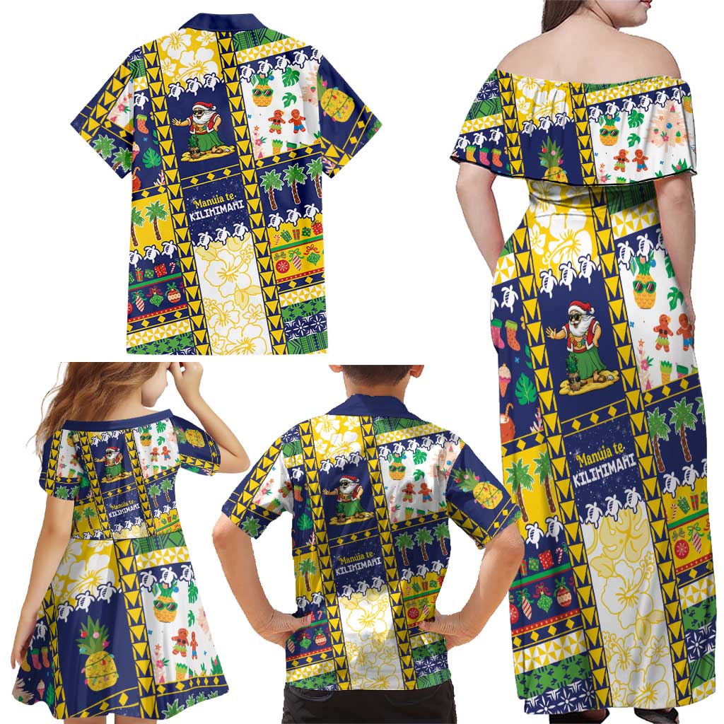 Tokelau Christmas Family Matching Off Shoulder Maxi Dress and Hawaiian Shirt Festive Beach Vibes LT05 - Polynesian Pride