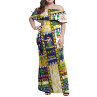 Tokelau Christmas Family Matching Off Shoulder Maxi Dress and Hawaiian Shirt Festive Beach Vibes LT05 Mom's Dress Colorful - Polynesian Pride