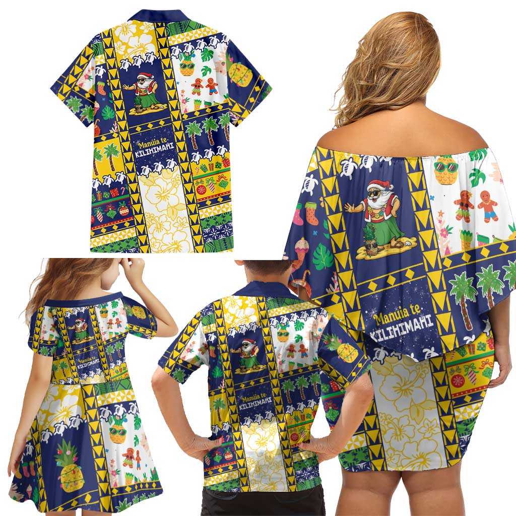 Tokelau Christmas Family Matching Off Shoulder Short Dress and Hawaiian Shirt Festive Beach Vibes LT05 - Polynesian Pride