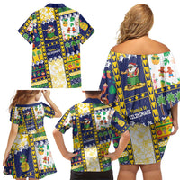 Tokelau Christmas Family Matching Off Shoulder Short Dress and Hawaiian Shirt Festive Beach Vibes LT05 - Polynesian Pride
