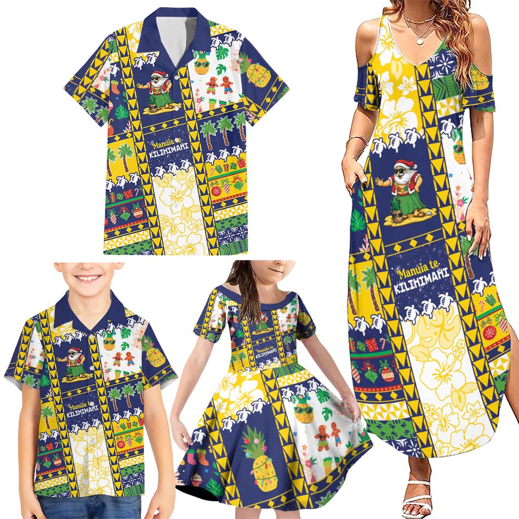 Tokelau Christmas Family Matching Summer Maxi Dress and Hawaiian Shirt Festive Beach Vibes - Polynesian Pride