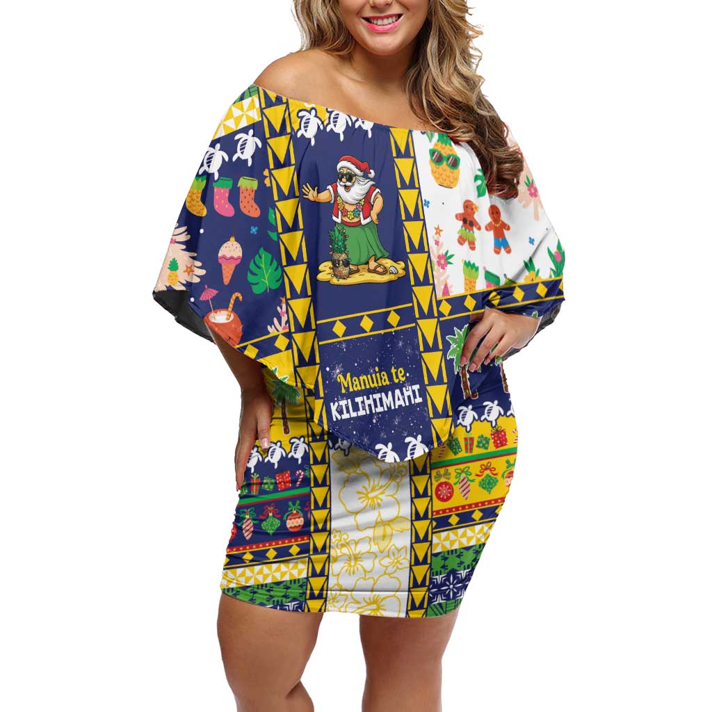 Tokelau Christmas Off Shoulder Short Dress Festive Beach Vibes LT05 Women Colorful - Polynesian Pride