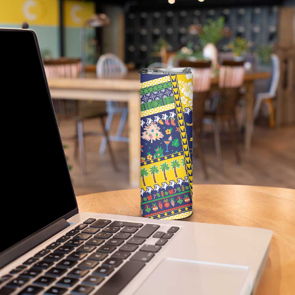Tokelau Christmas Skinny Tumbler Festive Beach Vibes - Polynesian Pride