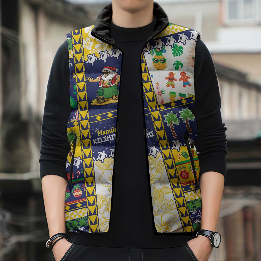 Tokelau Christmas Sleeveless Puffer Jacket Festive Beach Vibes - Polynesian Pride
