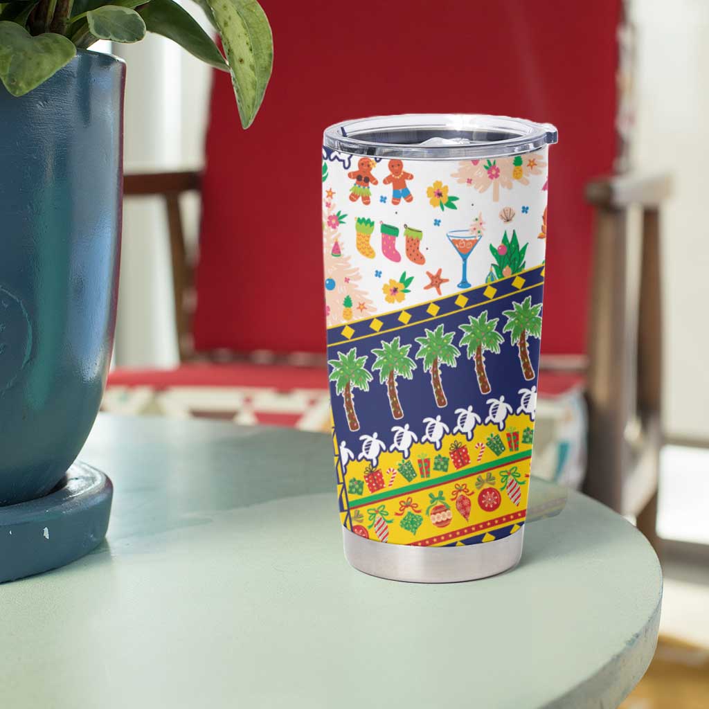 Tokelau Christmas Tumbler Cup Festive Beach Vibes - Polynesian Pride