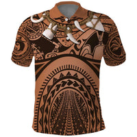 Polynesia Maui Tattoo Inspired Cosplay Costume Polo Shirt LT05 Beige - Polynesian Pride