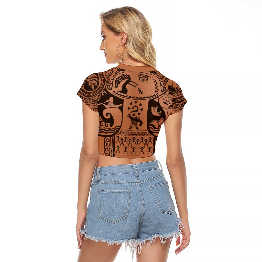 Polynesia Maui Tattoo Inspired Cosplay Costume Raglan Cropped T Shirt LT05 - Polynesian Pride