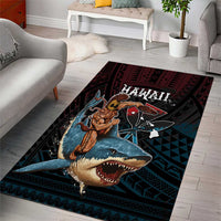 Hawaii Ikaika Area Rug Hawaiian Mythic Koa Tribal Warrior LT05 - Polynesian Pride