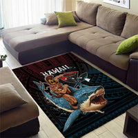 Hawaii Ikaika Area Rug Hawaiian Mythic Koa Tribal Warrior LT05 - Polynesian Pride