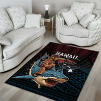 Hawaii Ikaika Area Rug Hawaiian Mythic Koa Tribal Warrior LT05 - Polynesian Pride