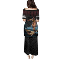 Hawaii Ikaika Family Matching Puletasi and Hawaiian Shirt Hawaiian Mythic Koa Tribal Warrior LT05 - Polynesian Pride