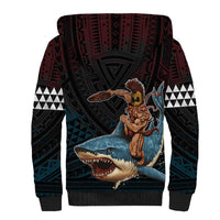 Hawaii Ikaika Sherpa Hoodie Hawaiian Mythic Koa Tribal Warrior LT05 - Polynesian Pride