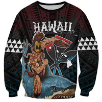 Hawaii Ikaika Sweatshirt Hawaiian Mythic Koa Tribal Warrior LT05 Unisex Black - Polynesian Pride