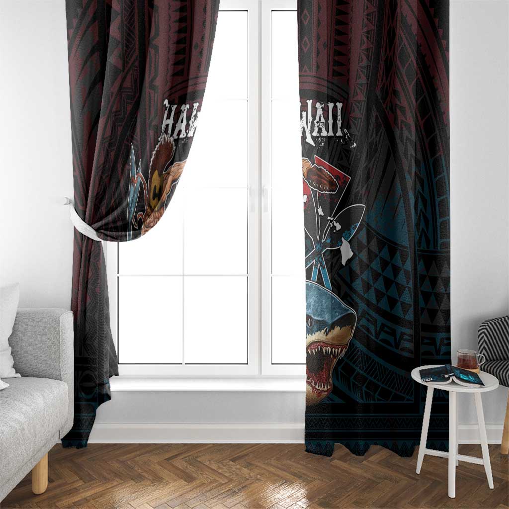 Hawaii Ikaika Window Curtain Hawaiian Mythic Koa Tribal Warrior