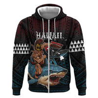 Hawaii Ikaika Zip Hoodie Hawaiian Mythic Koa Tribal Warrior LT05 Zip Hoodie Black - Polynesian Pride