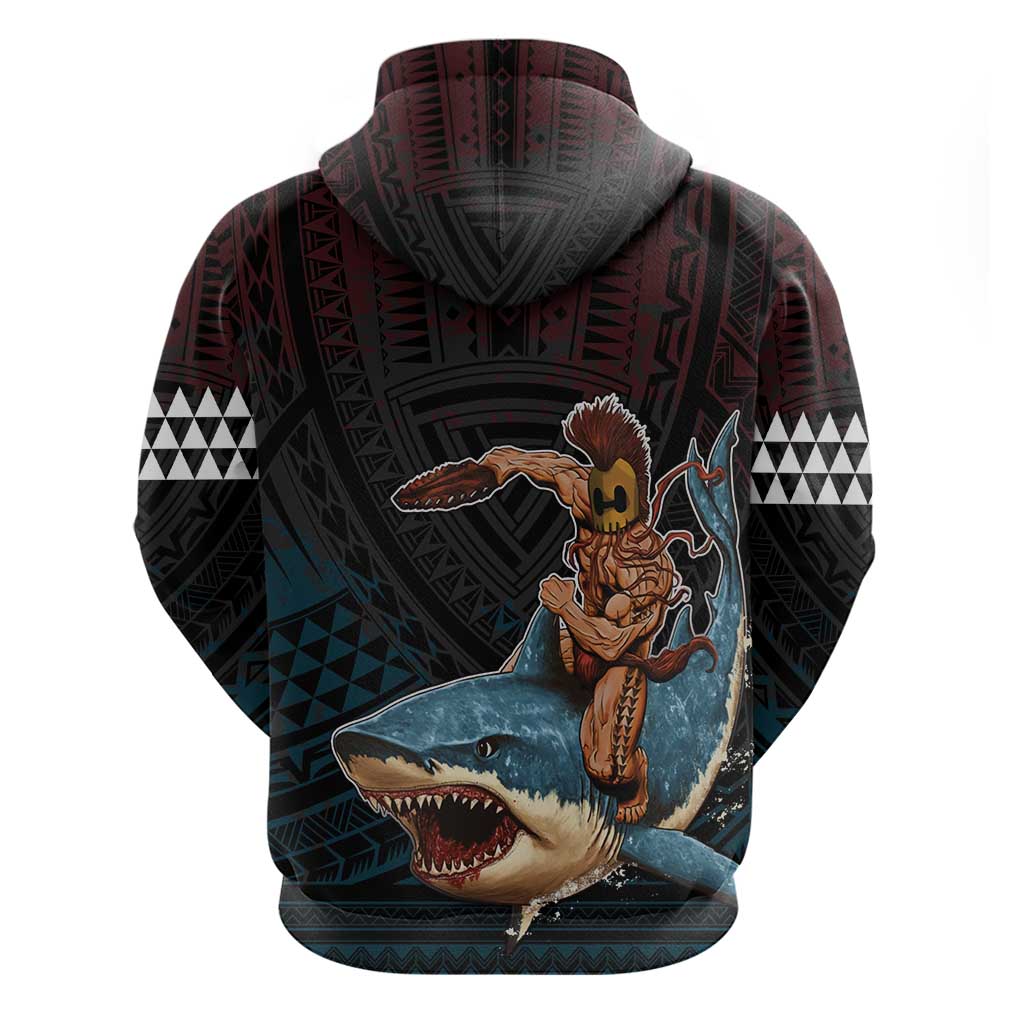 Hawaii Ikaika Zip Hoodie Hawaiian Mythic Koa Tribal Warrior LT05 - Polynesian Pride