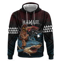 Hawaii Ikaika Zip Hoodie Hawaiian Mythic Koa Tribal Warrior LT05 Pullover Hoodie Black - Polynesian Pride