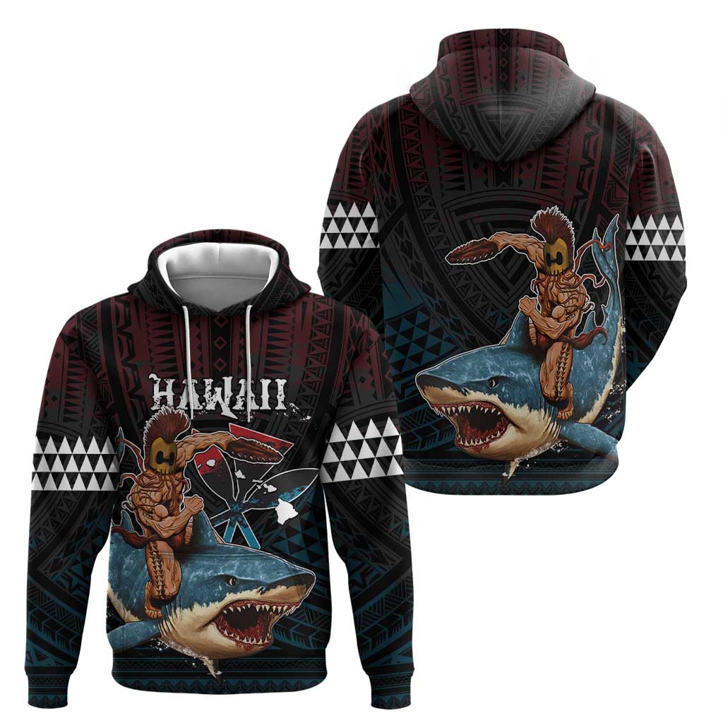 Hawaii Ikaika Zip Hoodie Hawaiian Mythic Koa Tribal Warrior LT05 - Polynesian Pride