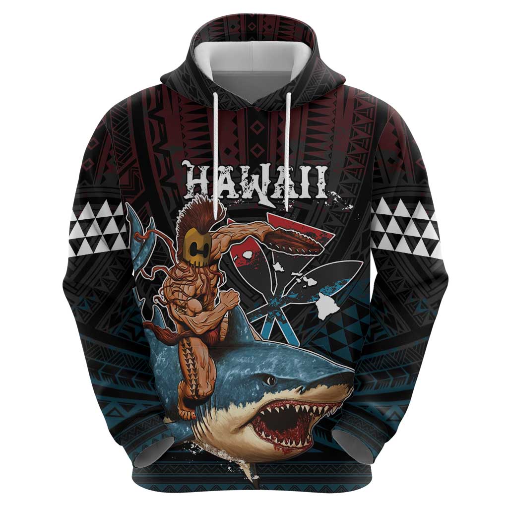 Hawaii Ikaika Zip Hoodie Hawaiian Mythic Koa Tribal Warrior LT05 - Polynesian Pride