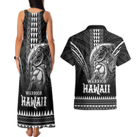 Hawaiian Ikaika Warrior Couples Matching Tank Maxi Dress and Hawaiian Shirt Tribal Pattern