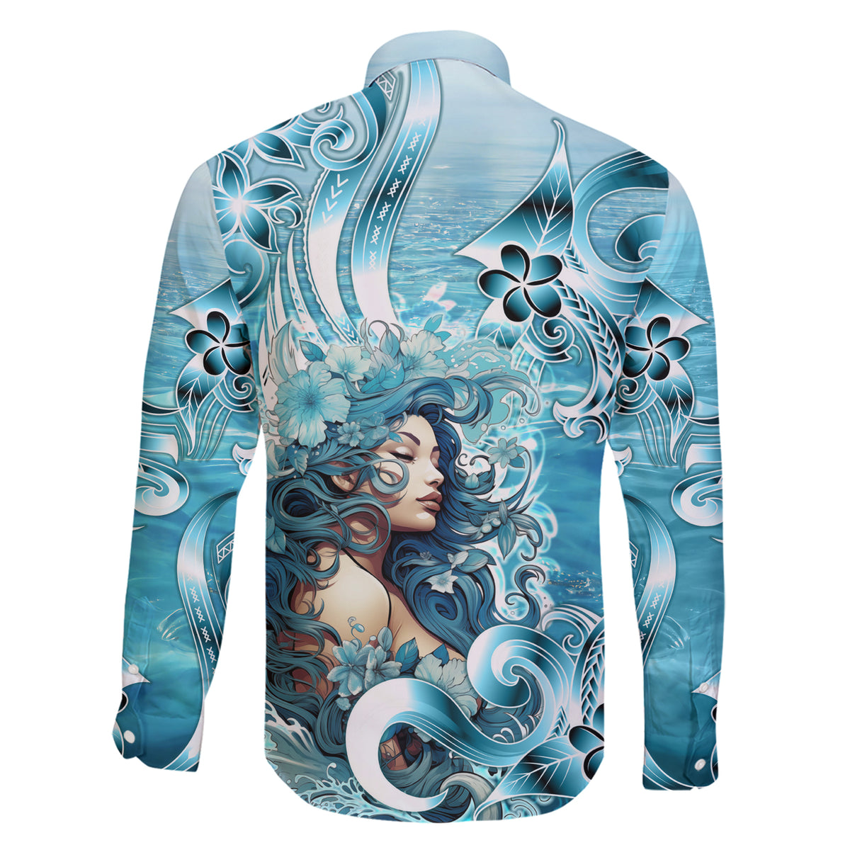 Hawaii Namaka Goddess Of The Sea Family Matching Short Sleeve Bodycon Dress and Hawaiian Shirt Polynesian Style LT05 - Polynesian Pride