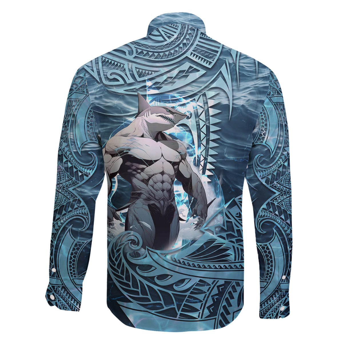 Hawaiian Shark God Kamohoalii Family Matching Tank Maxi Dress and Hawaiian Shirt Polynesian Style LT05 - Polynesian Pride