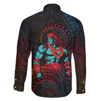Hawaiian Demigod Maui Family Matching Puletasi and Hawaiian Shirt Polynesian Mythology LT05 - Polynesian Pride
