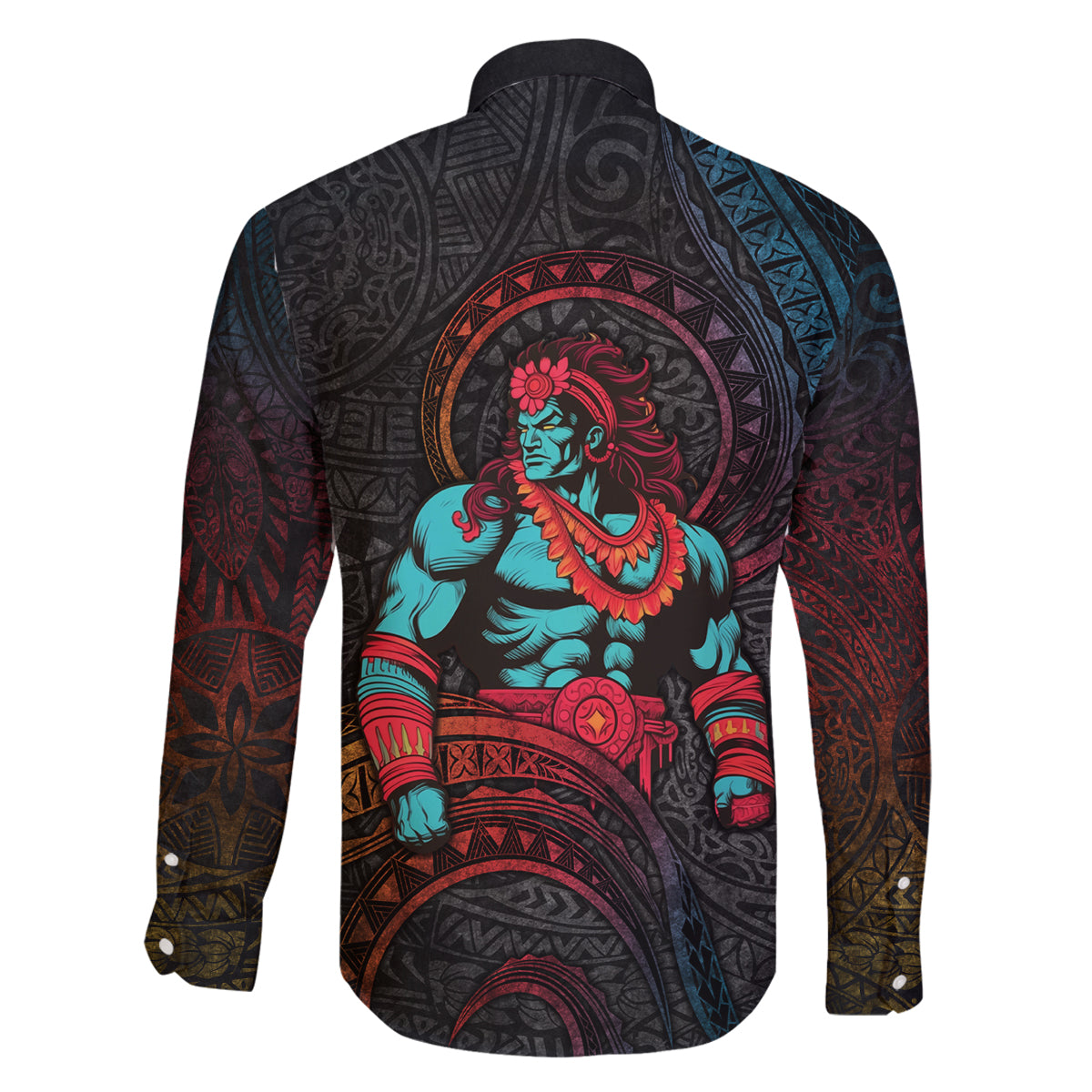 Hawaiian Demigod Maui Family Matching Tank Maxi Dress and Hawaiian Shirt Polynesian Mythology LT05 - Polynesian Pride