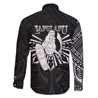Philippines Tribal Family Matching Long Sleeve Bodycon Dress and Hawaiian Shirt King Lapu Lapu Black Version LT05 - Polynesian Pride