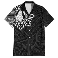 Philippines Tribal Family Matching Off The Shoulder Long Sleeve Dress and Hawaiian Shirt King Lapu Lapu Black Version LT05 Dad's Shirt - Short Sleeve Black - Polynesian Pride