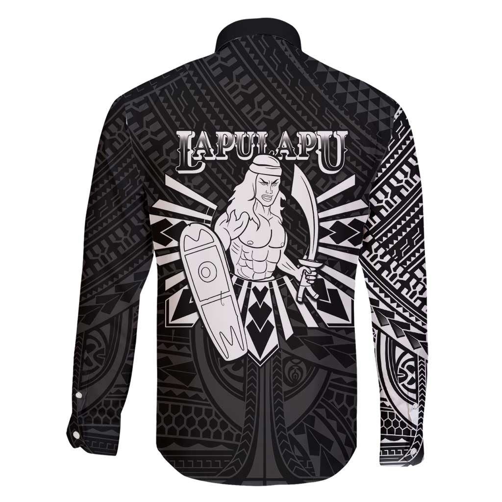Philippines Tribal Family Matching Short Sleeve Bodycon Dress and Hawaiian Shirt King Lapu Lapu Black Version LT05 - Polynesian Pride