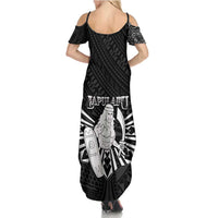 Philippines Tribal Family Matching Summer Maxi Dress and Hawaiian Shirt King Lapu Lapu Black Version LT05 - Polynesian Pride