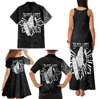 Philippines Tribal Family Matching Tank Maxi Dress and Hawaiian Shirt King Lapu Lapu Black Version LT05 - Polynesian Pride