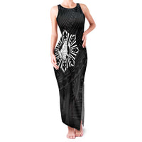 Philippines Tribal Family Matching Tank Maxi Dress and Hawaiian Shirt King Lapu Lapu Black Version LT05 Mom's Dress Black - Polynesian Pride