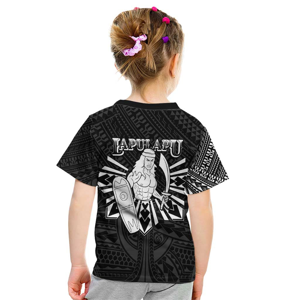 Philippines Tribal Kid T Shirt King Lapu Lapu Black Version