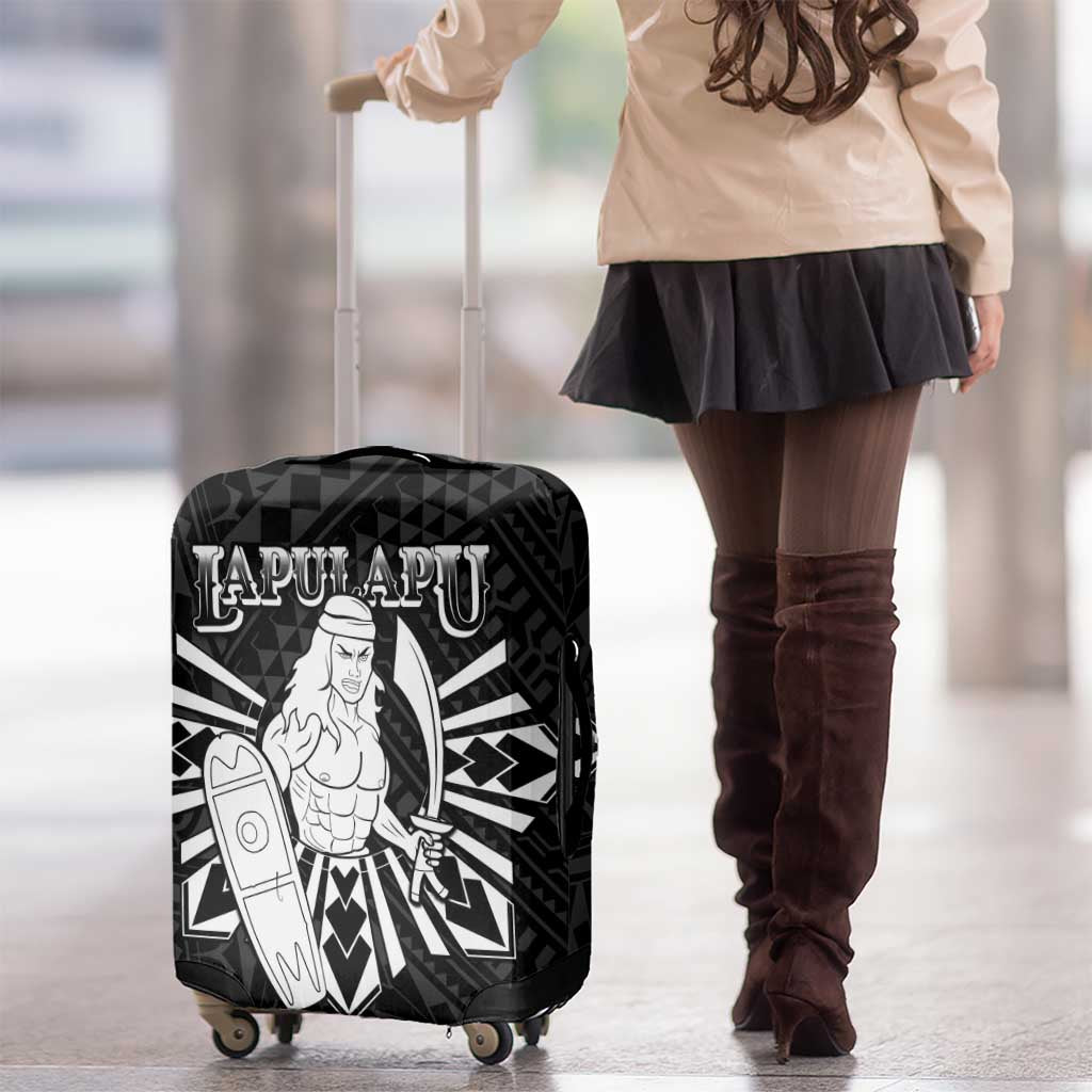 Philippines Tribal Luggage Cover King Lapu Lapu Black Version
