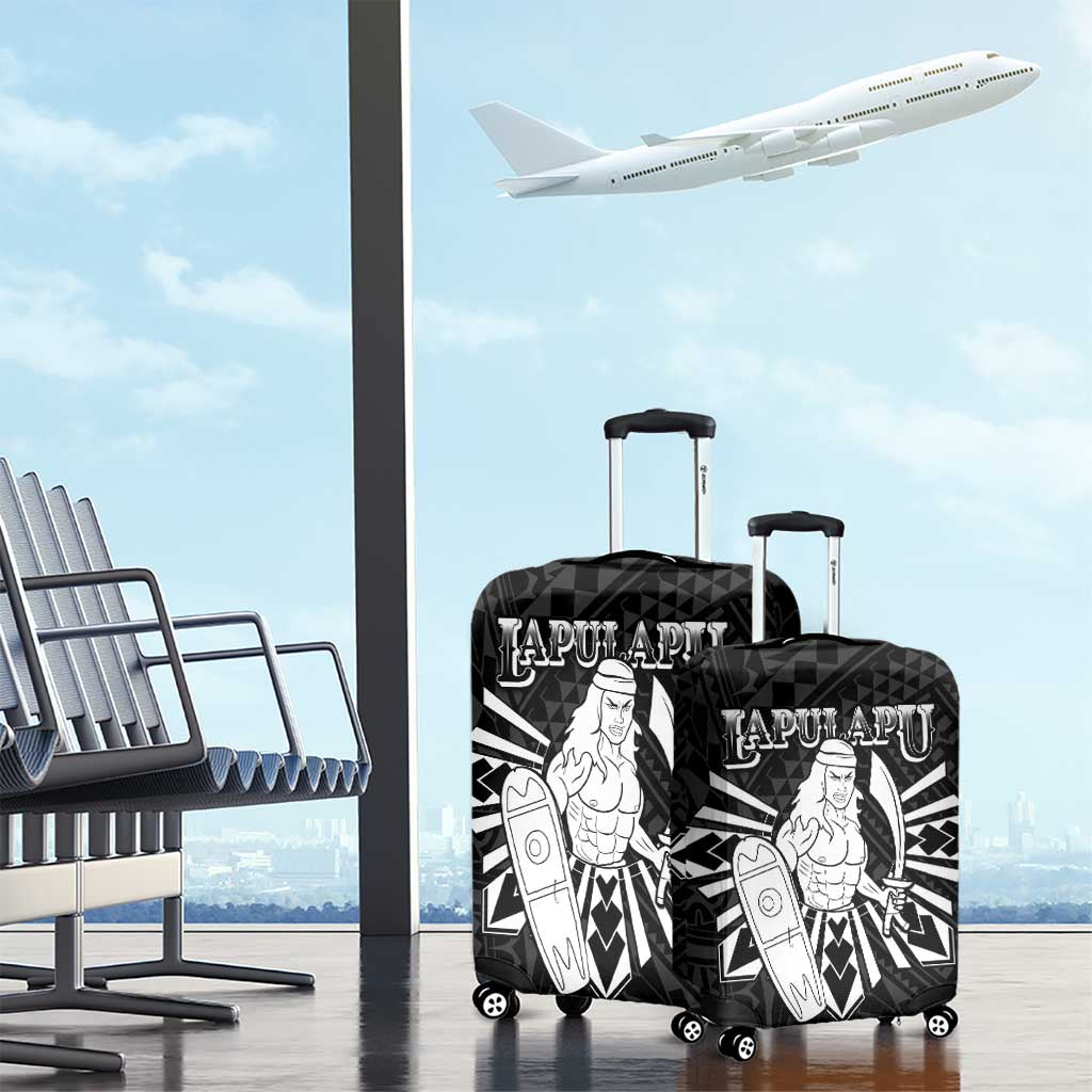 Philippines Tribal Luggage Cover King Lapu Lapu Black Version