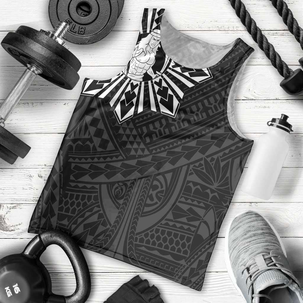 Philippines Tribal Men Tank Top King Lapu Lapu Black Version